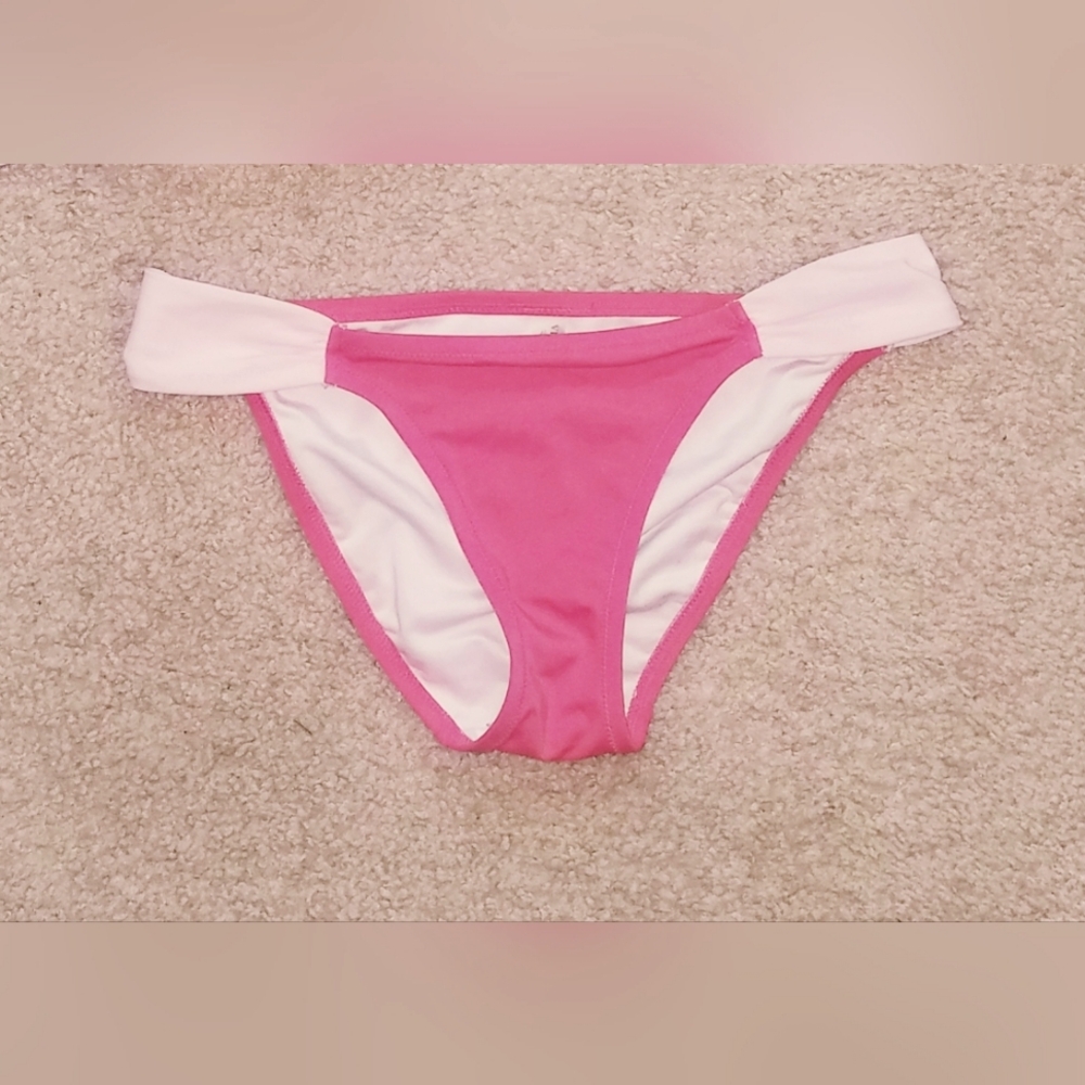 Women's "Victoria's Secret" Dark Pink/Light Pink Colorblock Bikini Bottom- Small